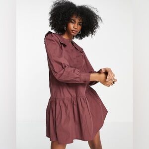 Violet Romance Mauve oversized balloon sleeve dress size 8‎
